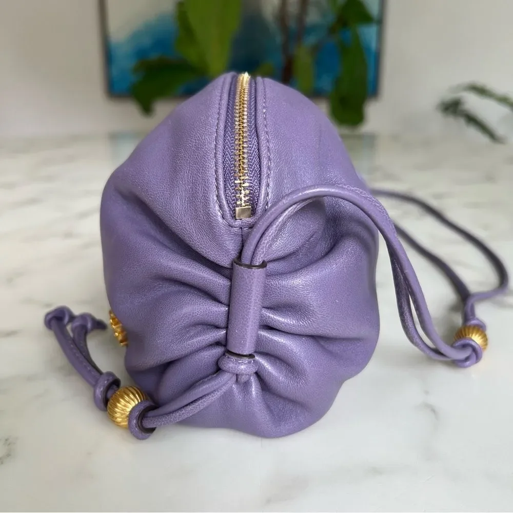 Tory Burch Beaded Strap Soft Mini Crossbody Bag in Purple Cosmos Leather